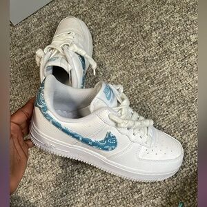 Nike Air Force 1, white and blue 🤍🩵, size 6 for woman